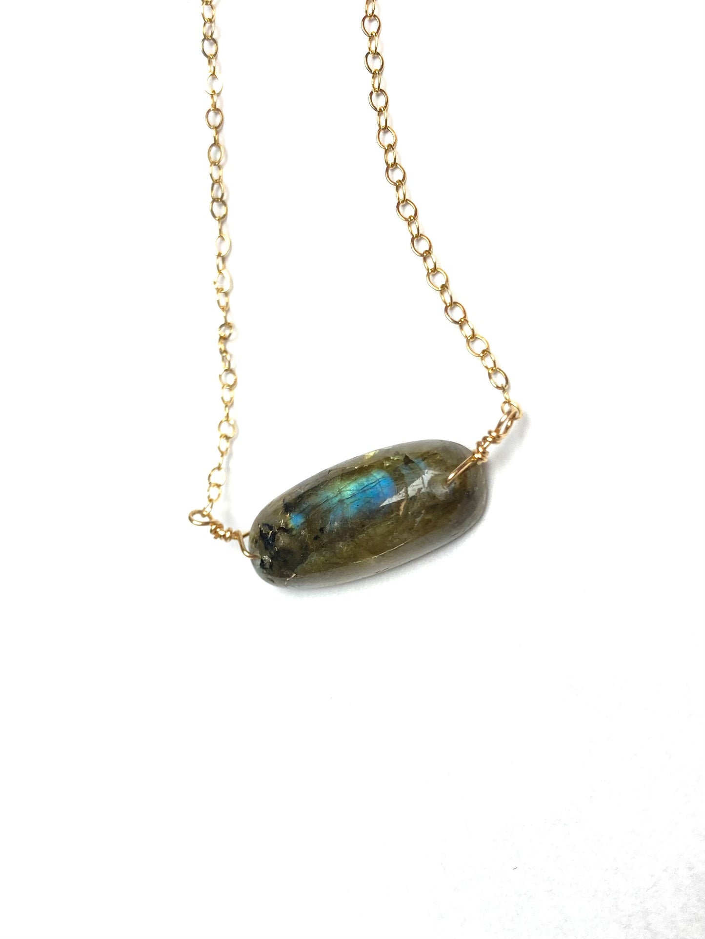 Labradorite collier en or