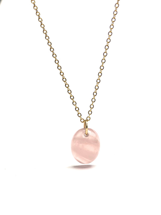 Quartz Rose collier en or