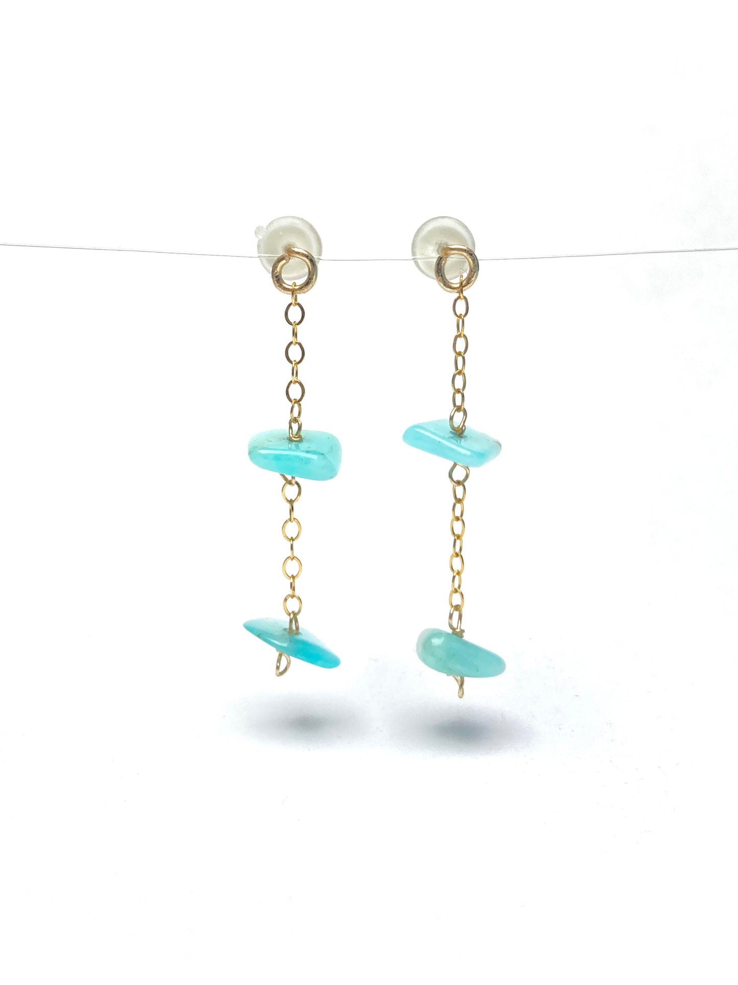 Amazonite clous en or