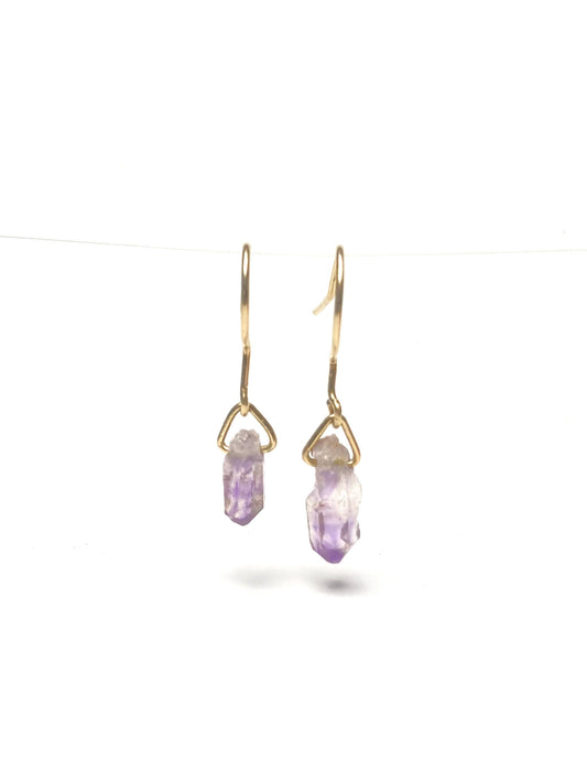 Rohe Amethyst-Goldhaken