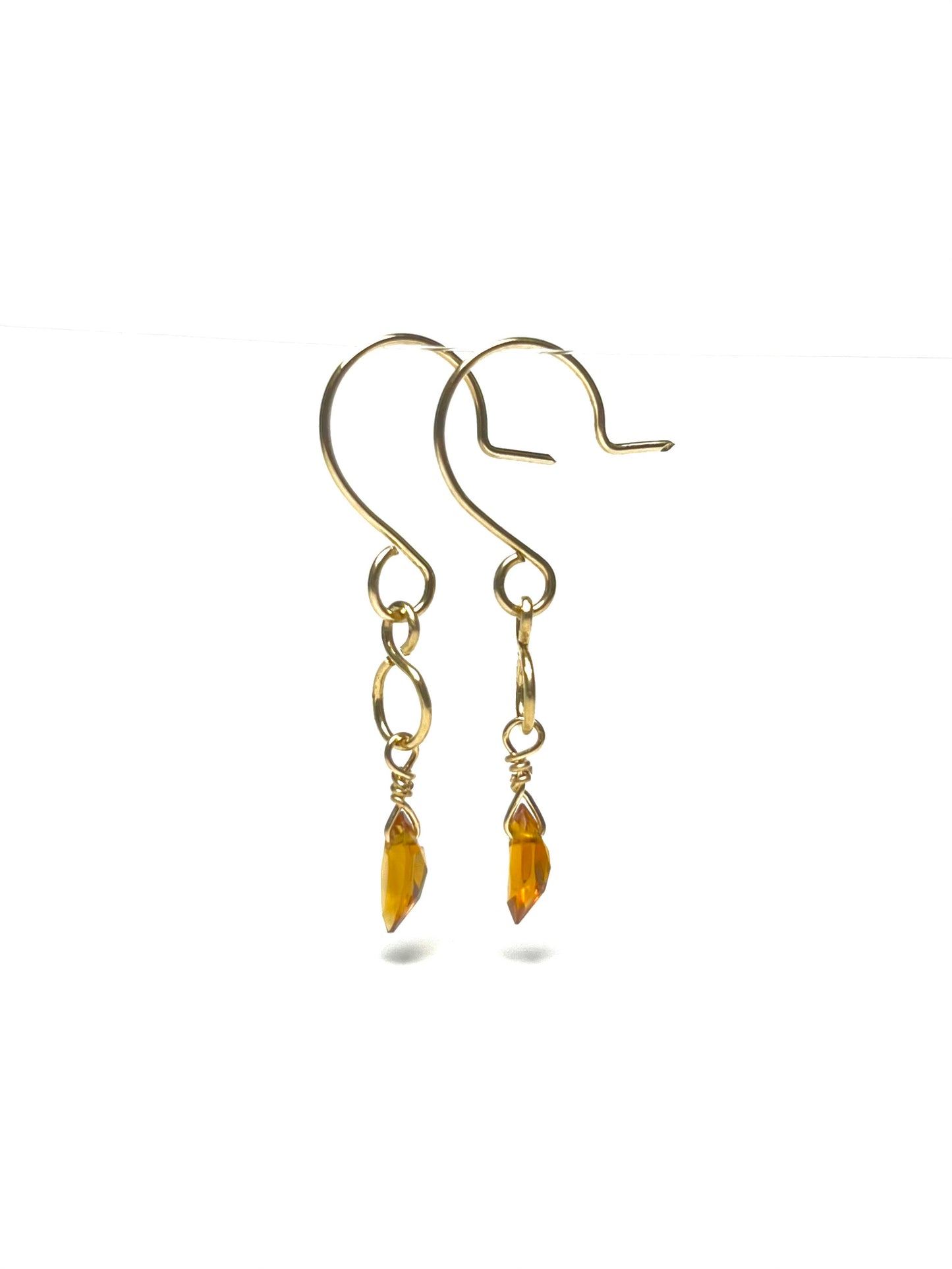 Citrine crochets en or